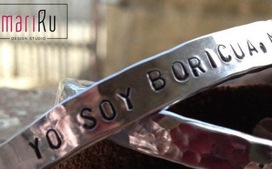 Yo soy Boricua -Hand stamped Aluminum cuff bracelet