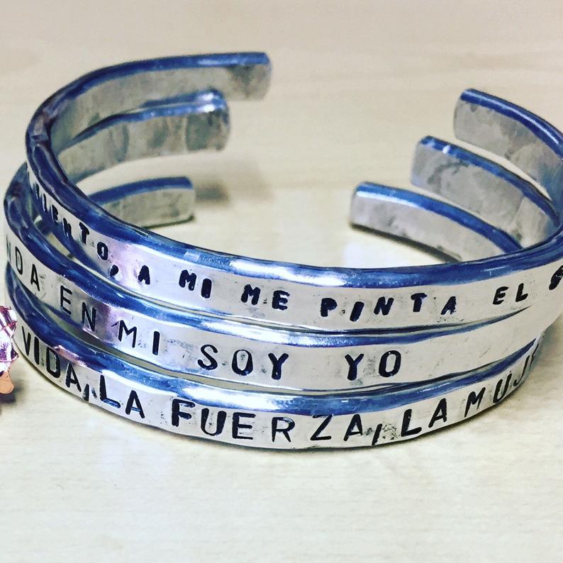 Metal bracelets with on sale sayings